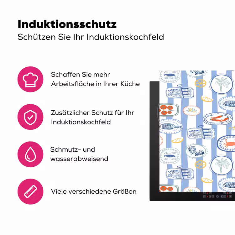 Zee - Sfeer - Kreeft - Oester Inductie beschermer vinyl 3mm klein 276 -zzzzzzz-lf-ups