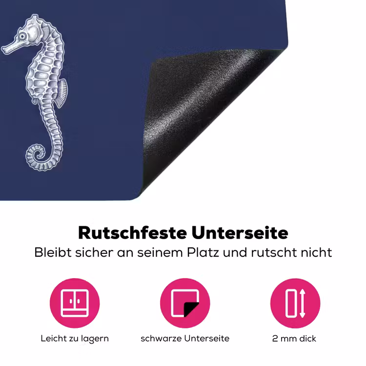 Dieren - Zeeleven - Oceaan - Graveren - Blauw Inductie beschermer vinyl 3mm klein -zzzzzzz-lf-onderkant