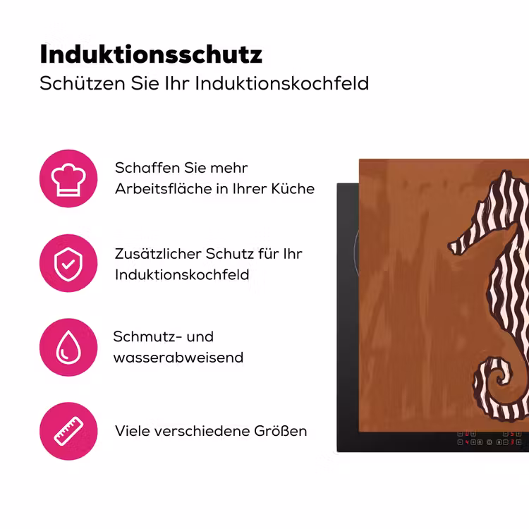 Dieren - Zeepaardje - Abstract - Bruin - Strepen Inductie beschermer vinyl 3mm middel -zzzzzzz-lf-ups