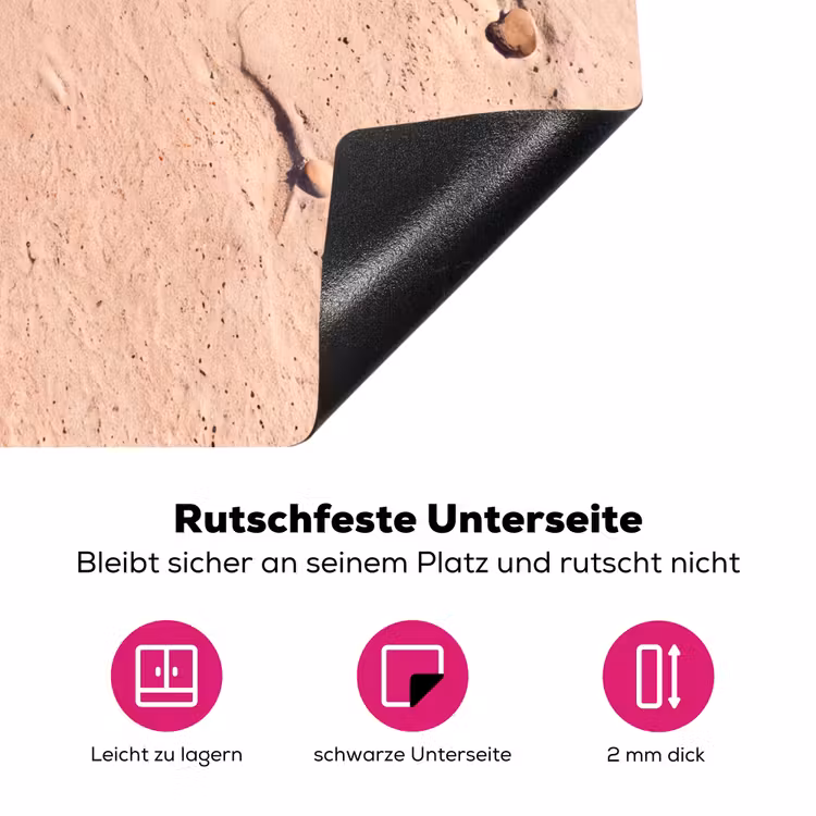 Dieren - Strand - Zee - Natuur - Rood Inductie beschermer vinyl 3mm middel -zzzzzzz-lf-onderkant