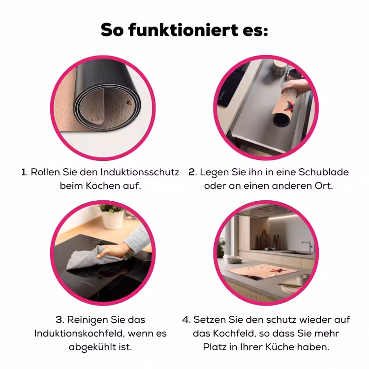 Dieren - Strand - Zee - Natuur - Rood Inductie beschermer vinyl 3mm middel -zzzzzzz-lf-werking