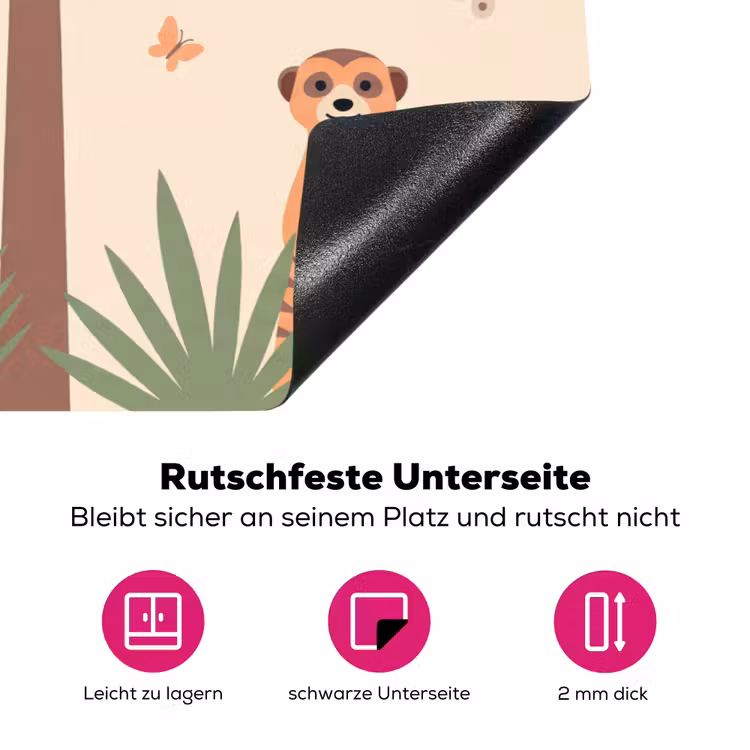 Dieren - Tropisch - Safari - Kleurrijk Inductie beschermer vinyl 3mm klein -zzzzzzz-lf-onderkant