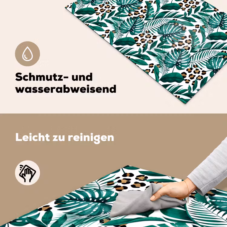 Dierenprint - Panter - Bladeren - Tropisch - Jungle Inductie beschermer vinyl 3mm klein -tsfeer6_DE