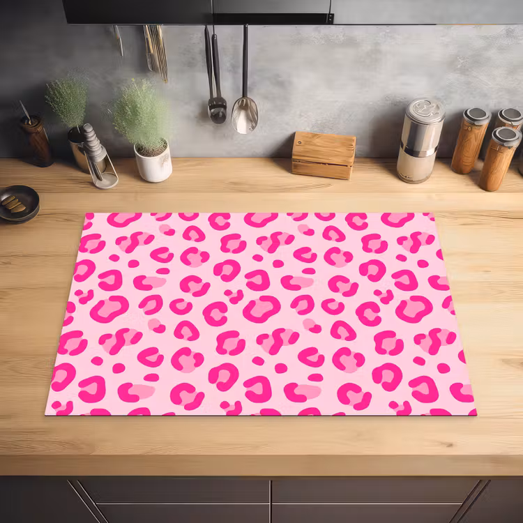 Dierenprint - Patroon - Abstract - Modern - Roze Inductie beschermer vinyl 3mm klein -sfeer5