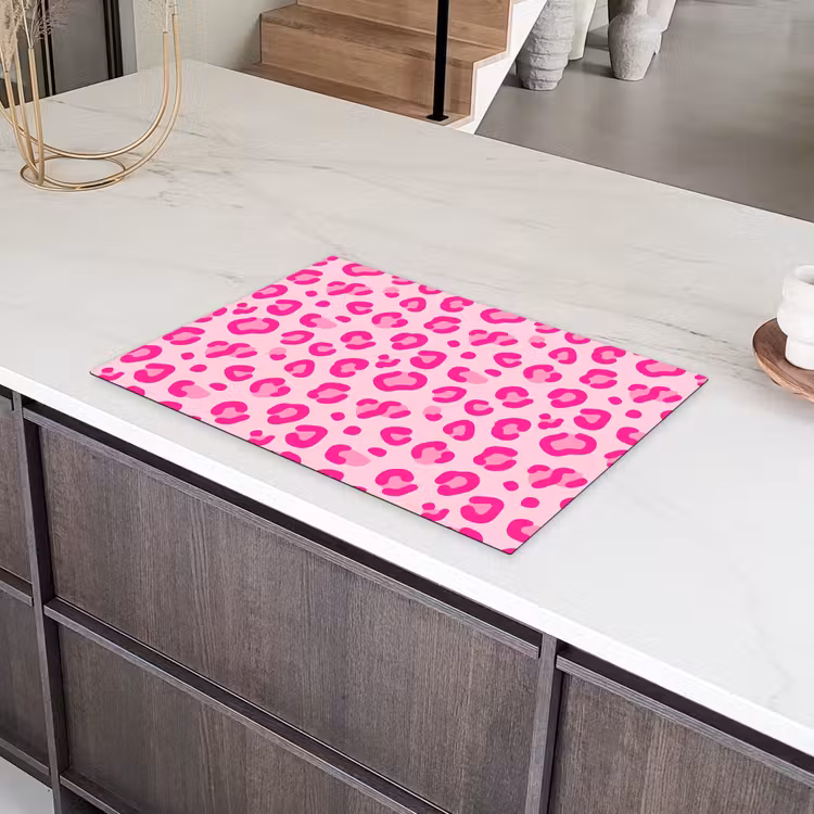 Dierenprint - Patroon - Abstract - Modern - Roze Inductie beschermer vinyl 3mm klein -sfeer8