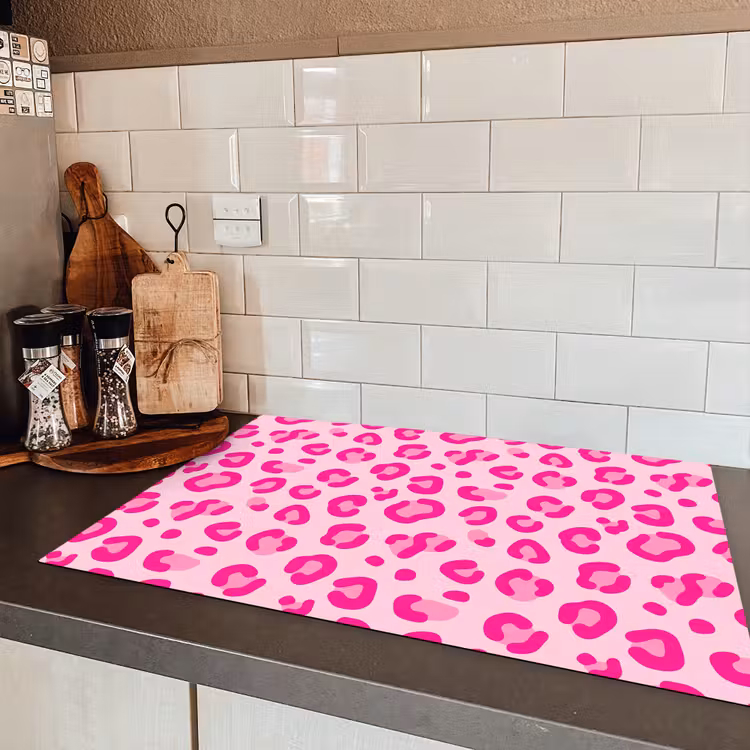 Dierenprint - Patroon - Abstract - Modern - Roze Inductie beschermer vinyl 3mm klein -sfeer3