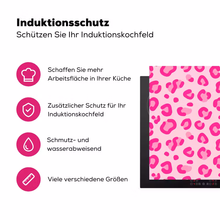Dierenprint - Patroon - Abstract - Modern - Roze Inductie beschermer vinyl 3mm klein -zzzzzzz-lf-ups