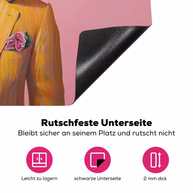 Tijger - Bril - Geel - Jasje Inductie beschermer vinyl 3mm klein -zzzzzzz-lf-onderkant