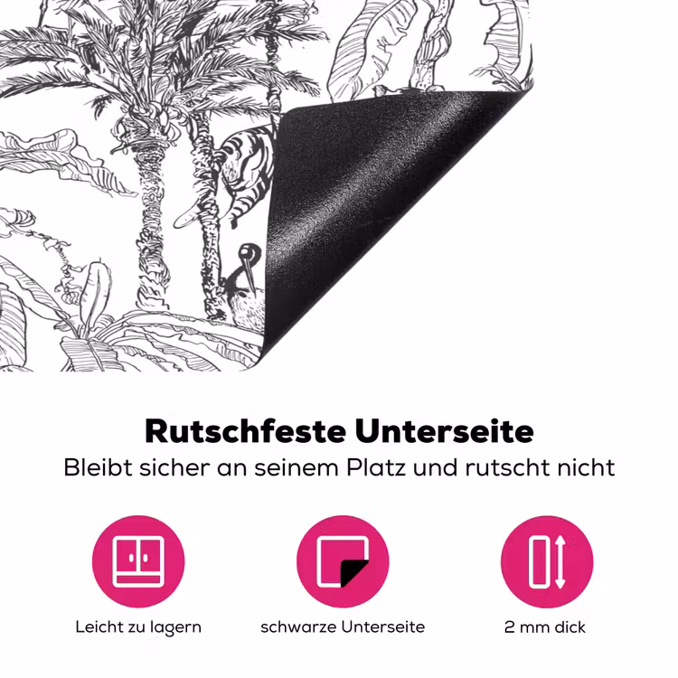 Tijger - Oerwoud - Grijs Inductie beschermer vinyl 3mm klein 276 -zzzzzzz-lf-onderkant
