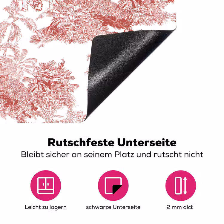 Tijger - Jungle - Natuur - Rood Inductie beschermer vinyl 3mm klein 276 -zzzzzzz-lf-onderkant