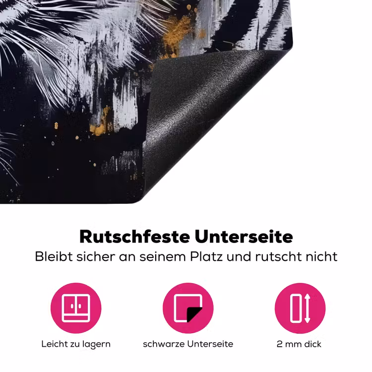 Tijger - Verfspatten - Goud Inductie beschermer vinyl 3mm klein -zzzzzzz-lf-onderkant