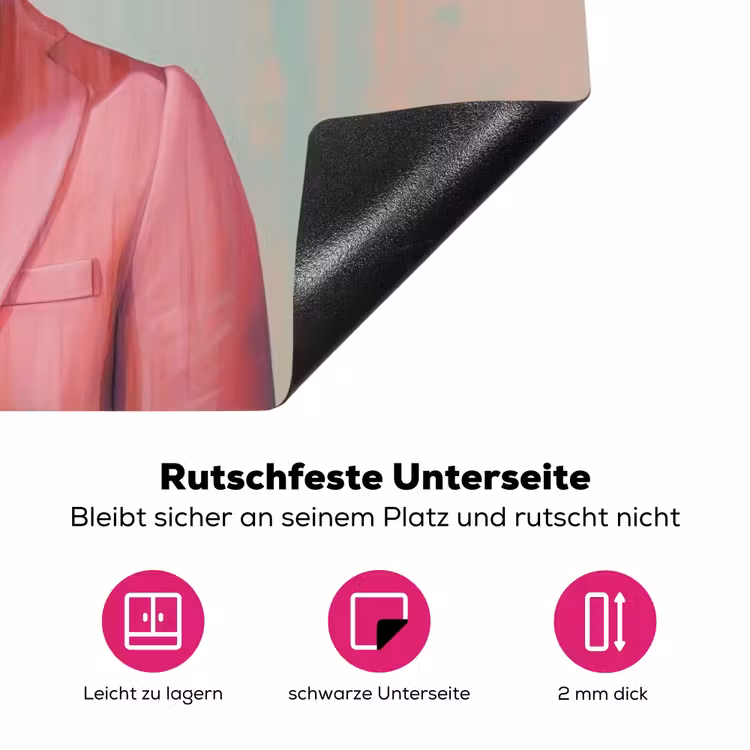 Tijger - Strik - Jasje - Roze Inductie beschermer vinyl 3mm klein -zzzzzzz-lf-onderkant
