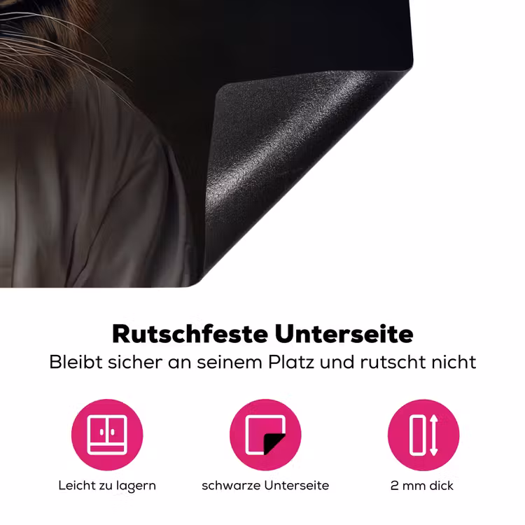 Tijger - Kokskleding - Bruin Inductie beschermer vinyl 3mm klein -zzzzzzz-lf-onderkant
