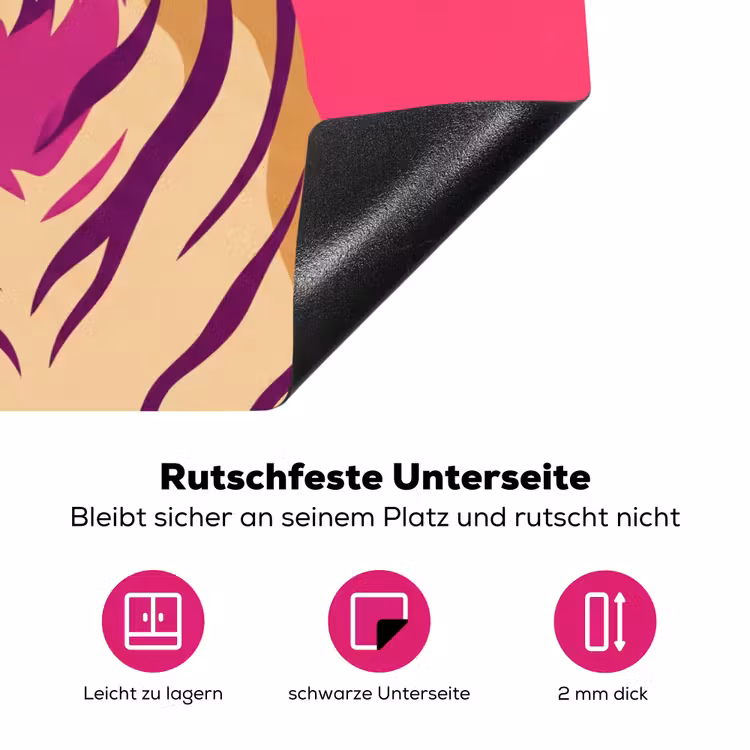 Tijger - Modern - Neon Inductie beschermer vinyl 3mm klein -zzzzzzz-lf-onderkant