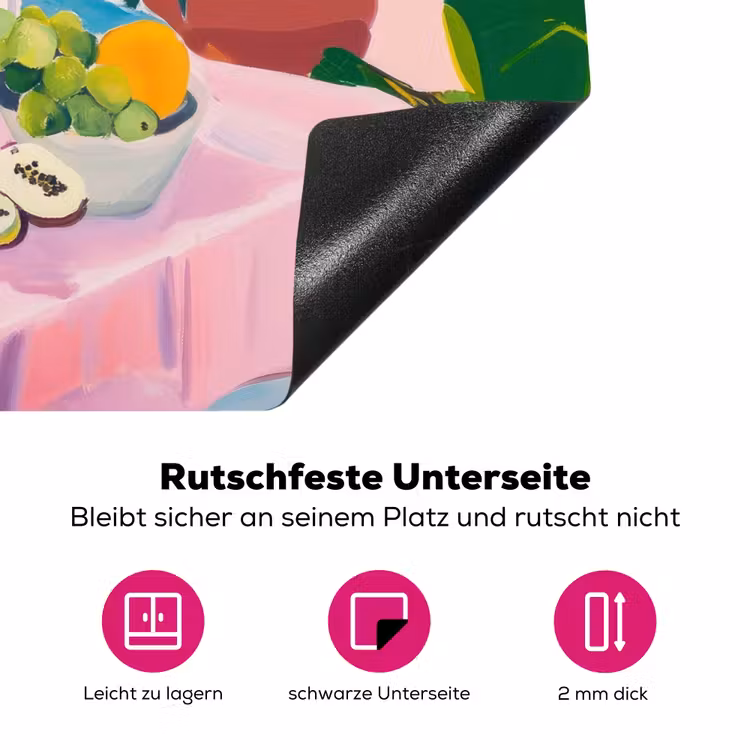 Tafel - Wijn - Fruit Inductie beschermer vinyl 3mm klein -zzzzzzz-lf-onderkant