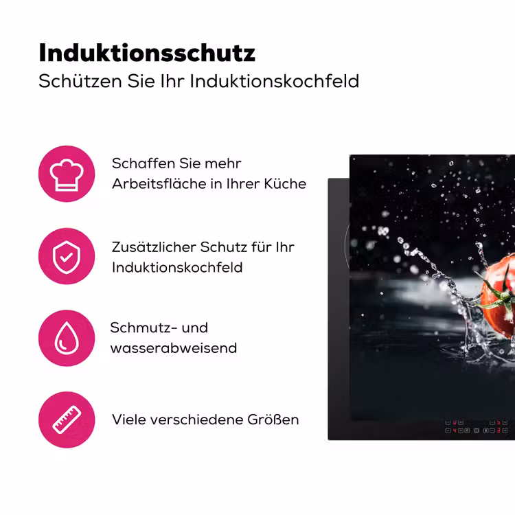 Tomaat - Groente - Stilleven - Water - Rood Inductie beschermer vinyl 3mm klein -zzzzzzz-lf-ups