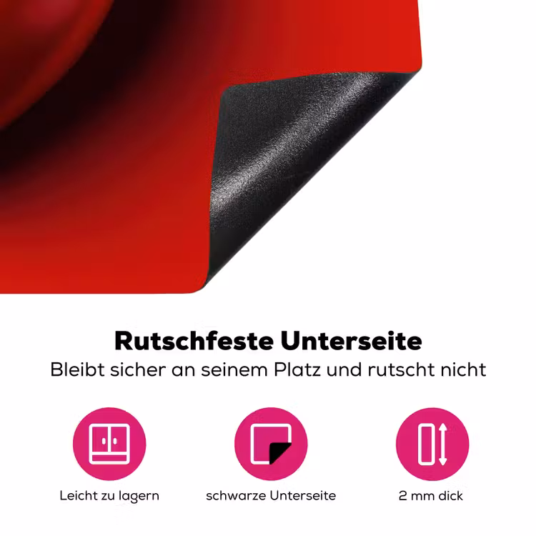 Tomaat - Rood - Hart Inductie beschermer vinyl 3mm klein -zzzzzzz-lf-onderkant