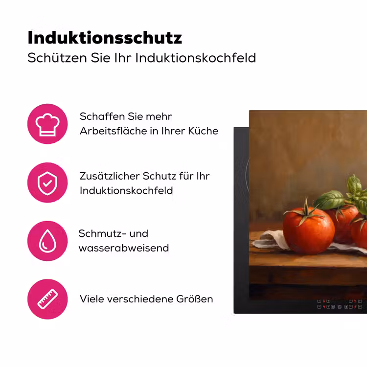 Tomaten - Olijfolie - Stilleven Inductie beschermer vinyl 3mm klein -zzzzzzz-lf-ups