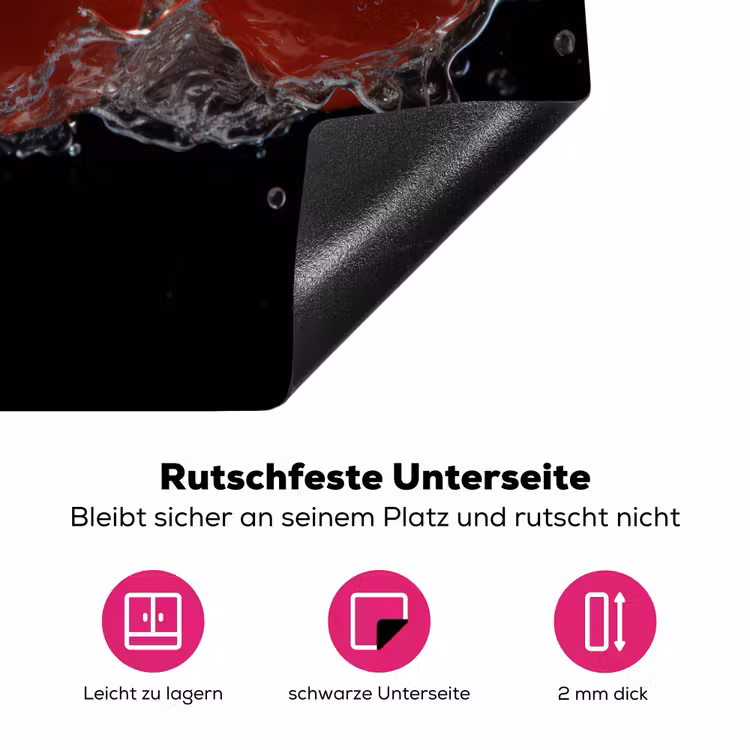 Tomaten - Zwart - Water - Rood - Groente Inductie beschermer vinyl 3mm middel -zzzzzzz-lf-onderkant