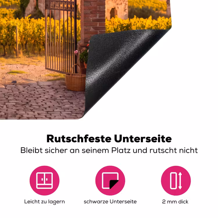 Poort - Landschap - Platteland - Zonlicht - Warm Inductie beschermer vinyl 3mm middel -zzzzzzz-lf-onderkant