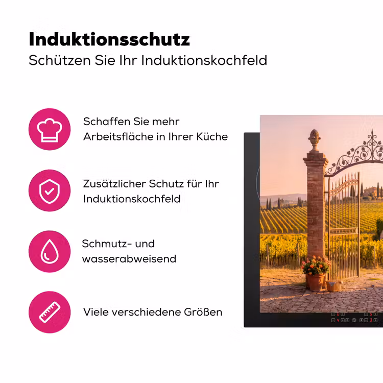 Poort - Landschap - Platteland - Zonlicht - Warm Inductie beschermer vinyl 3mm middel -zzzzzzz-lf-ups