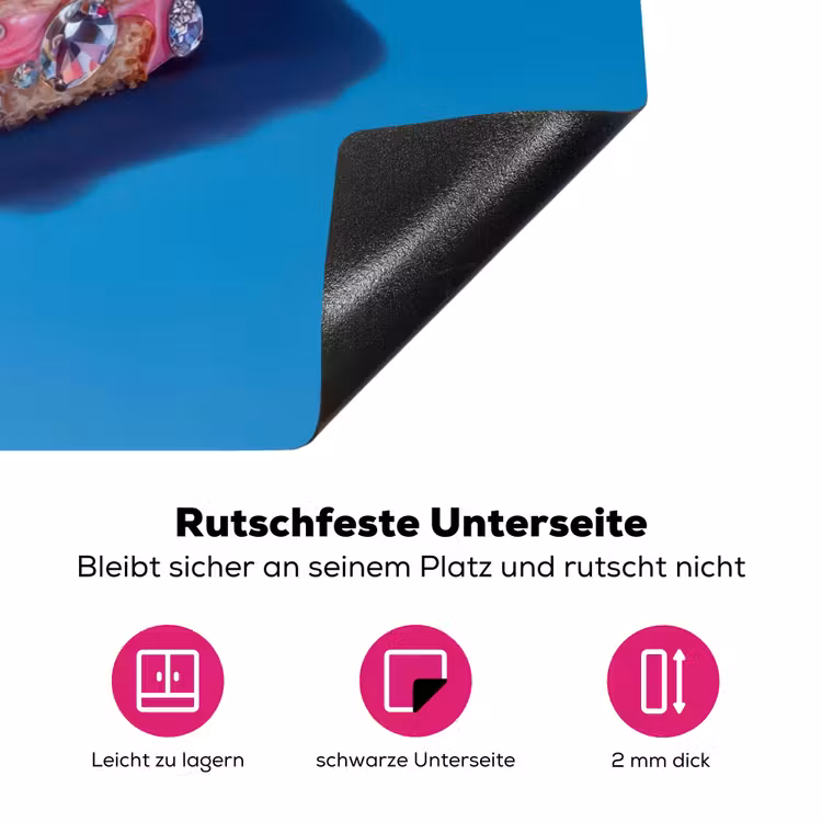 Taart - Edelstenen - Glitters - Roze Inductie beschermer vinyl 3mm klein -zzzzzzz-lf-onderkant