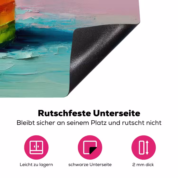 Taartje - Aardbeien - Glazuur - Kleurrijk Inductie beschermer vinyl 3mm klein -zzzzzzz-lf-onderkant