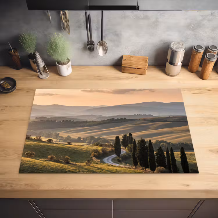 Toscaans - Landschap - Heuvels Inductie beschermer vinyl 3mm klein -sfeer5