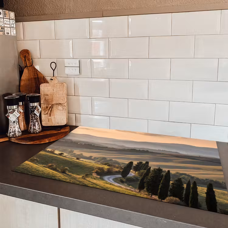 Toscaans - Landschap - Heuvels Inductie beschermer vinyl 3mm klein -sfeer3