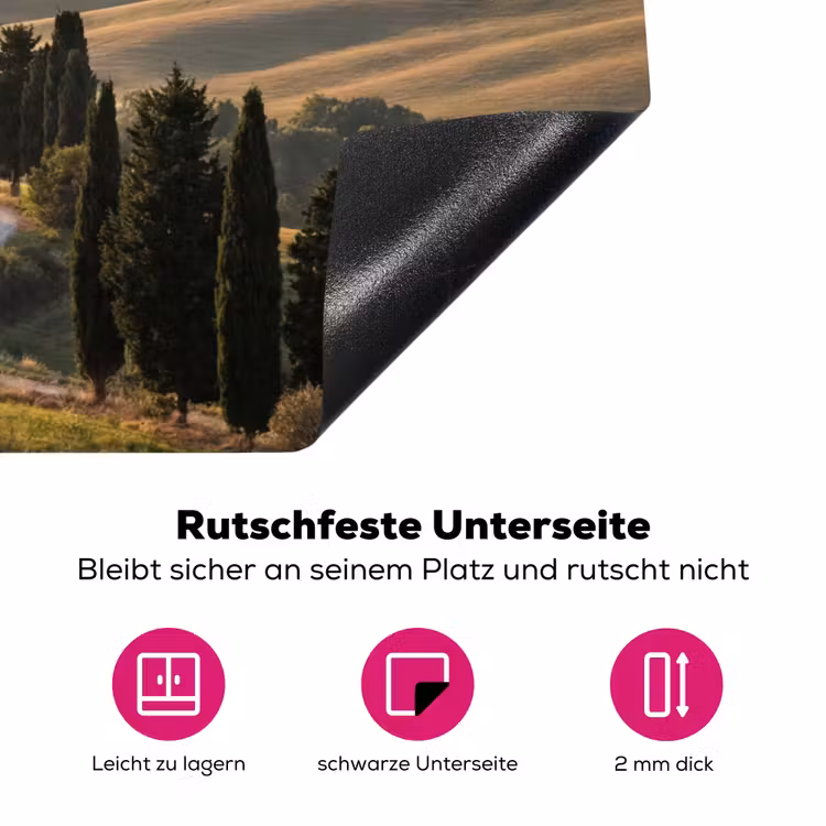 Toscaans - Landschap - Heuvels Inductie beschermer vinyl 3mm klein -zzzzzzz-lf-onderkant