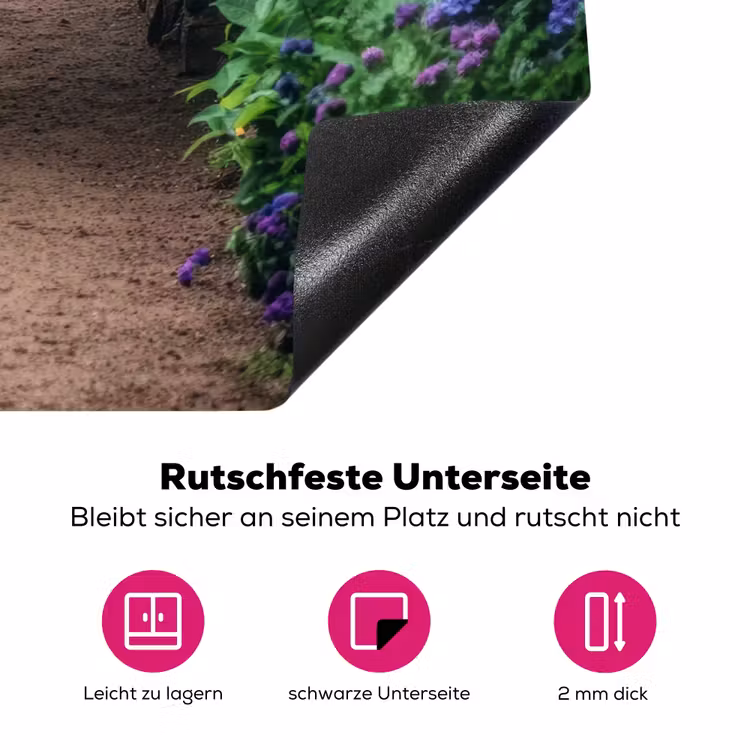 Doorkijk - Bloemen - Hortensia - Pad Inductie beschermer vinyl 3mm middel -zzzzzzz-lf-onderkant