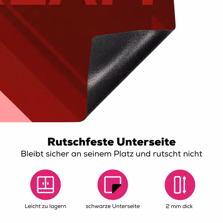 Dream - 3D - Rood - Roze Inductie beschermer vinyl 3mm klein -zzzzzzz-lf-onderkant