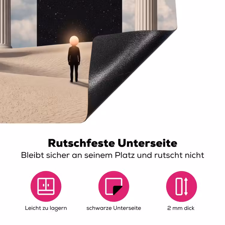 Herdabdeckplatte - Traum – Wüste – Auge - Droom - Woestijn - Oog Inductie beschermer vinyl 3mm middel
