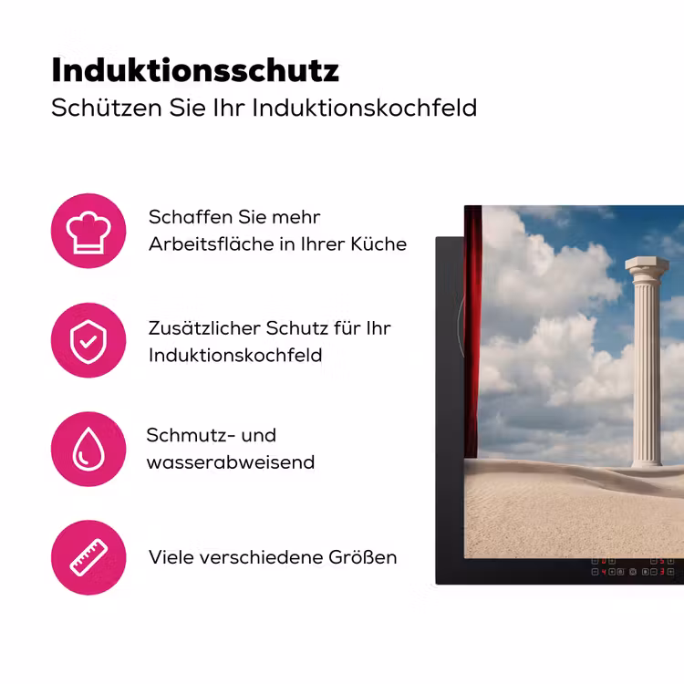 Herdabdeckplatte - Traum – Wüste – Auge - Droom - Woestijn - Oog Inductie beschermer vinyl 3mm middel