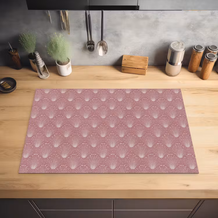 Trendy - Patroon - Roze Inductie beschermer vinyl 3mm klein 276 -sfeer5