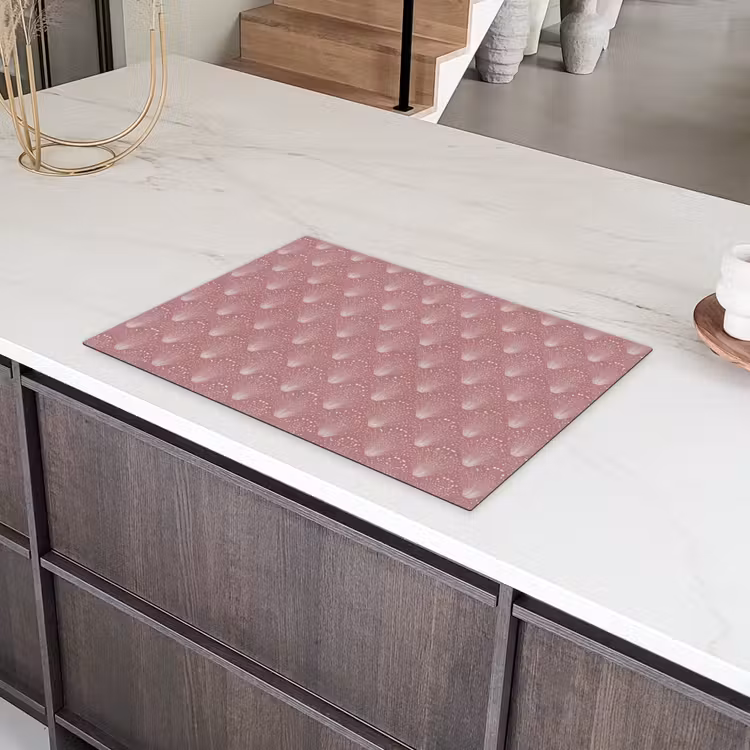 Trendy - Patroon - Roze Inductie beschermer vinyl 3mm klein 276 -sfeer8