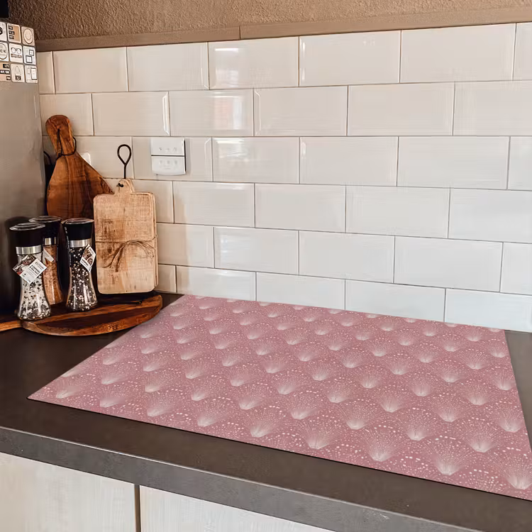Trendy - Patroon - Roze Inductie beschermer vinyl 3mm klein 276 -sfeer3