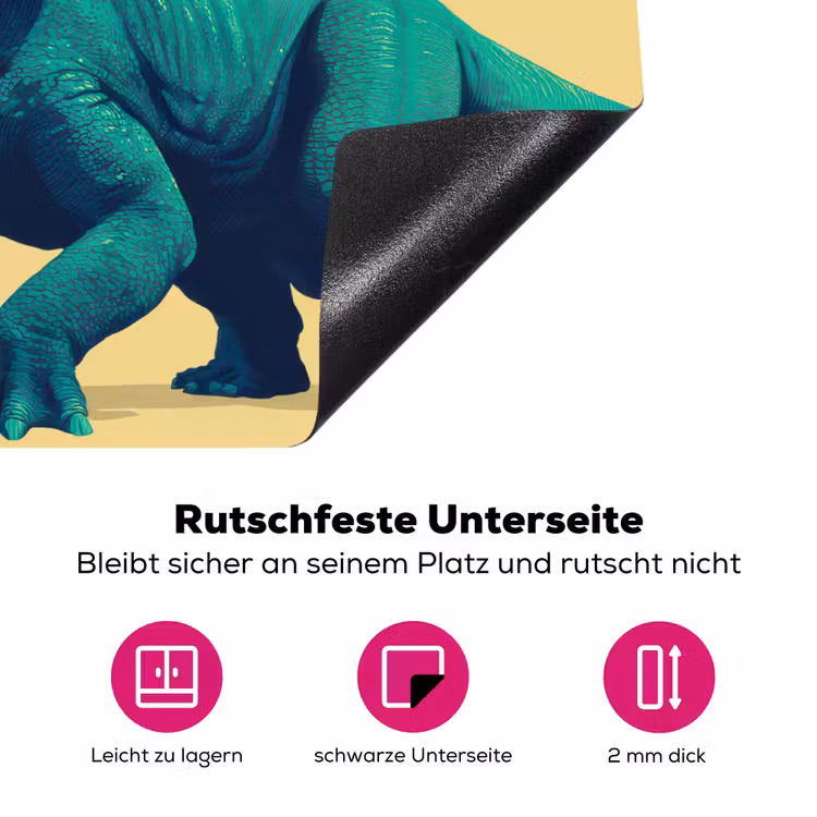 Triceratops - Cirkel - Oranje - Hoorns Inductie beschermer vinyl 3mm klein -zzzzzzz-lf-onderkant