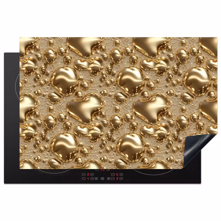 Druppels - Organisch - Goud Inductie beschermer vinyl 3mm klein 276 -3d