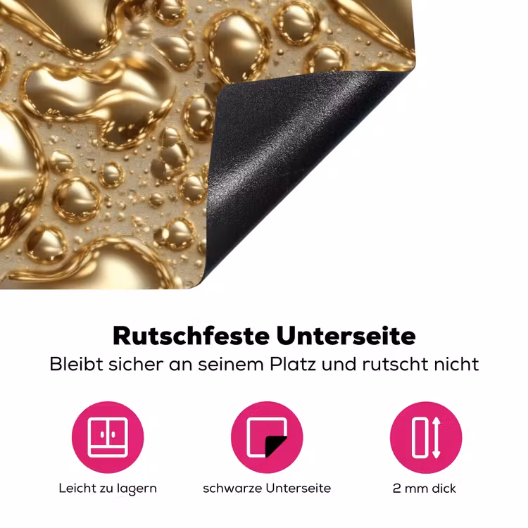 Druppels - Organisch - Goud Inductie beschermer vinyl 3mm klein 276 -zzzzzzz-lf-onderkant