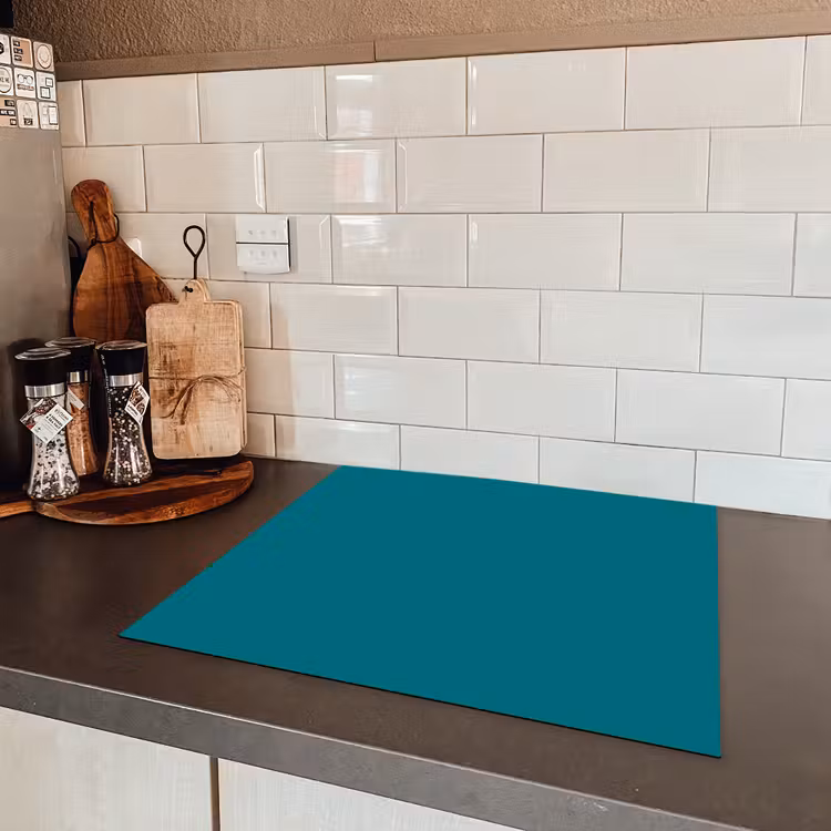 Tropical - Peacock - Blauw Inductie beschermer vinyl 3mm middel 274 -sfeer3