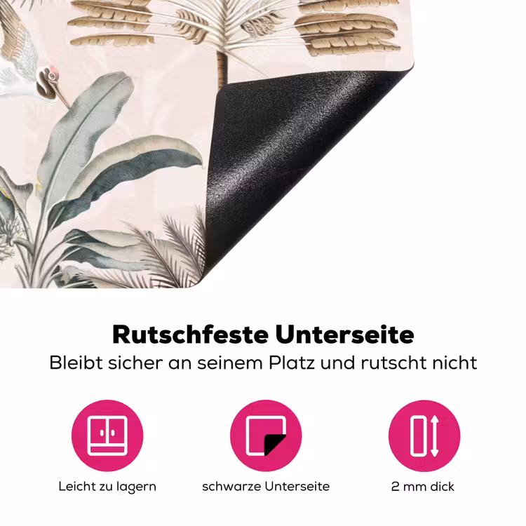 Tropisch - Bomen - Bladeren - Jungle Inductie beschermer vinyl 3mm klein -zzzzzzz-lf-onderkant