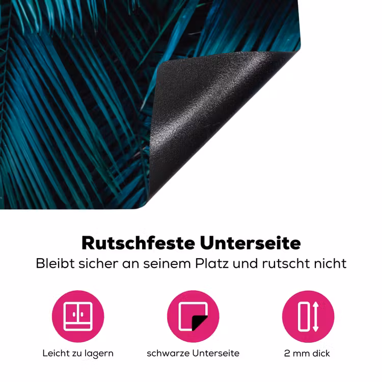 Inductie beschermer - Inductie afdekplaat - Tropical - Jungle - Bladeren - Groen Inductie beschermer vinyl 3mm middel -zzzzzzz-lf-onderkant