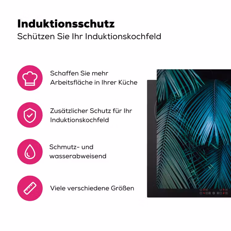 Inductie beschermer - Inductie afdekplaat - Tropical - Jungle - Bladeren - Groen Inductie beschermer vinyl 3mm middel -zzzzzzz-lf-ups