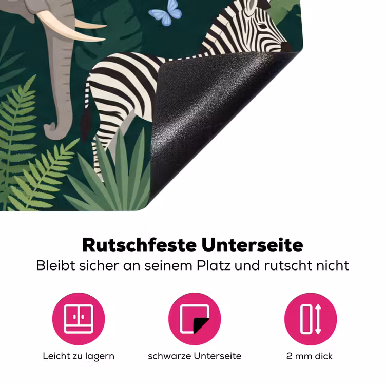 Tropisch - Jungle - Groen Inductie beschermer vinyl 3mm klein -zzzzzzz-lf-onderkant