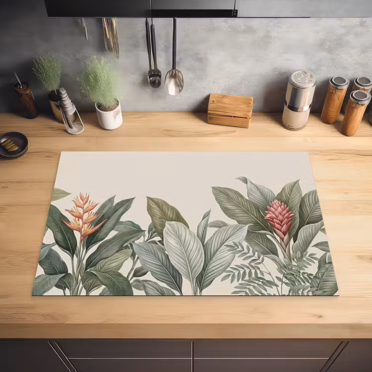 Tropisch - Planten - Modern - Groen Inductie beschermer vinyl 3mm klein -sfeer5