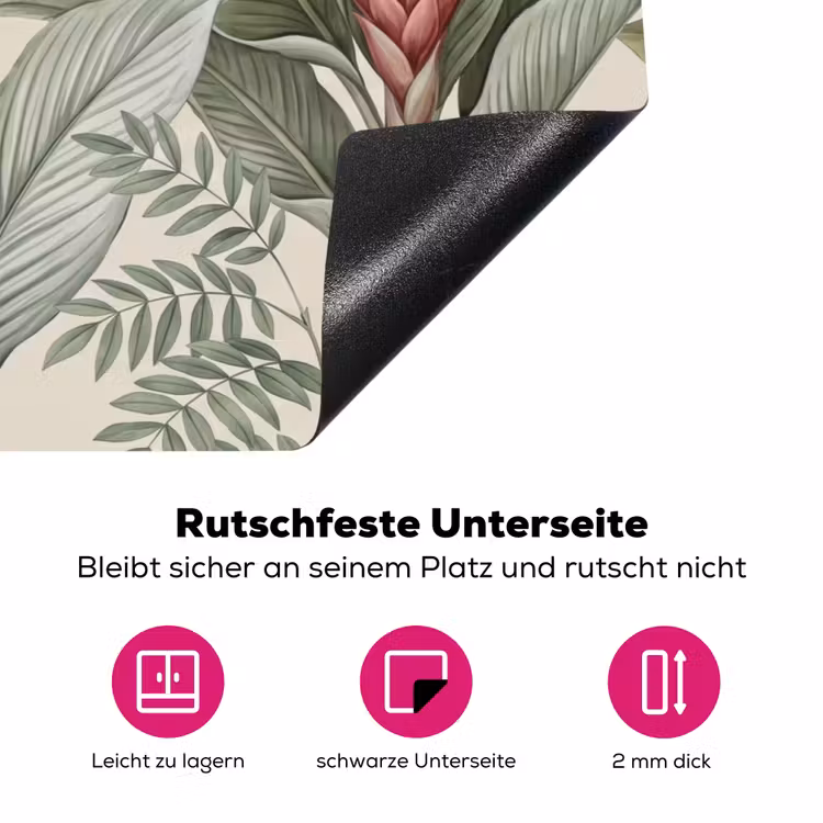 Tropisch - Planten - Modern - Groen Inductie beschermer vinyl 3mm klein -zzzzzzz-lf-onderkant