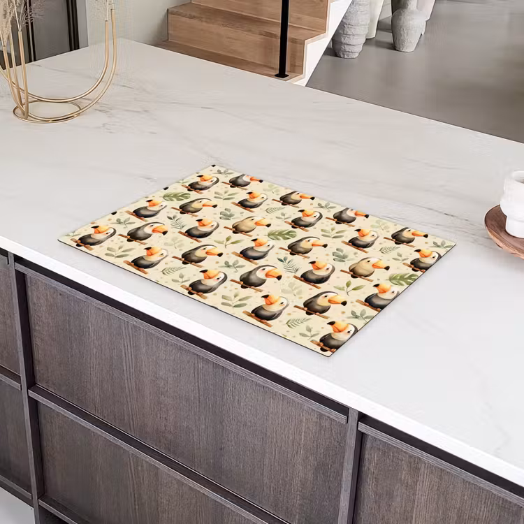 Toekans - Exotisch - Kleurrijk Inductie beschermer vinyl 3mm klein 276 -sfeer8