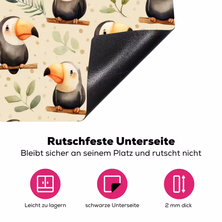 Toekans - Exotisch - Kleurrijk Inductie beschermer vinyl 3mm klein 276 -zzzzzzz-lf-onderkant