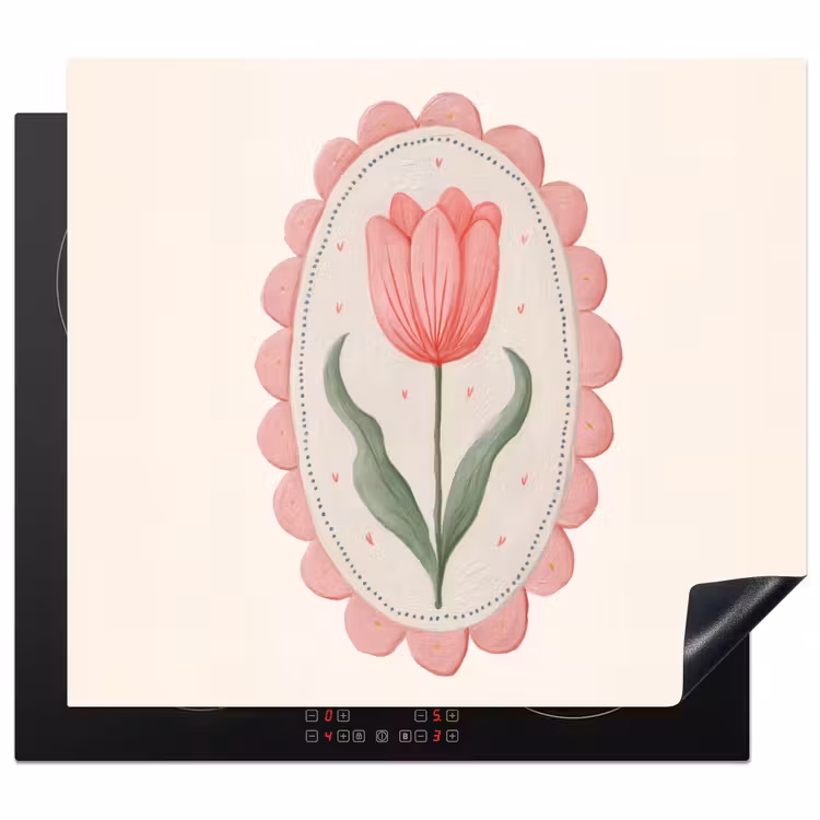 Tulp - Lijst - Ovaal - Illustratie Inductie beschermer vinyl 3mm middel -3d